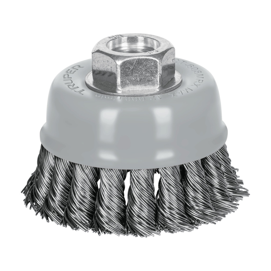 CT-608MRX | Carda copa 3' alambre trenzado grueso, Multi-rosca, Truper