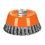 CT-612MX | Carda copa 5' alambre trenzado grueso, eje M14, Truper