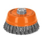 CT-612X | Carda copa 5' alambre trenzado grueso, eje 5/8'-11, Truper