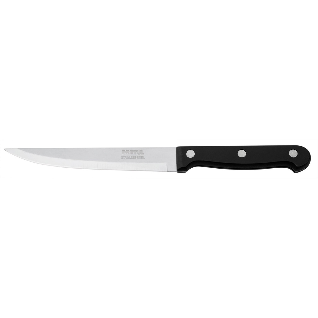 CUCH-P53 | Cuchillo liso para asado 5' mango de plástico, Pretul