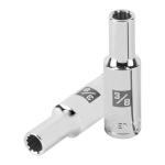 D-1212-EL | Dado largo de 3/8' 12 puntas, cuadro 1/2', Truper