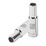 D-1214-EL | Dado largo de 7/16' 12 puntas, cuadro 1/2', Truper