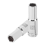 D-1216-EL | Dado largo de 1/2', 12 puntas, cuadro 1/2', Truper