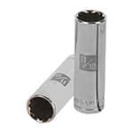 D-1222-EL | Dado largo de 11/16', 12 puntas, cuadro 1/2', Truper