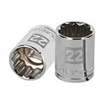 D-1222-EM | Dado de 22 mm, 12 puntas, cuadro 1/2', Truper