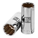 D-1234-EL | Dado largo de 1-1/16', 12 puntas, cuadro 1/2', Truper