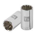 D-1240-EL | Dado largo de 1-1/4' 12 puntas, cuadro 1/2', Truper