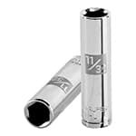 D-1411-L | Dado largo de 11/32', 6 puntas, cuadro 1/4', Truper