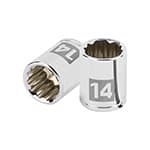 D-1414-BM | Dado de 14 mm, 12 puntas, cuadro 1/4', Truper