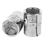 D-3427-M | Dado de 27 mm, 6 puntas, cuadro 3/4', Truper