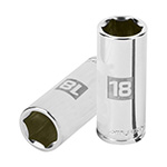 D-3818-HM-L | Dado largo de 18 mm, 6 puntas, cuadro 3/8', Truper