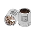 D-3818-M | Dado de 18 mm, 12 puntas, cuadro 3/8', Truper