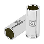 D-3820-HM-L | Dado largo de 20 mm, 6 puntas, cuadro 3/8', Truper