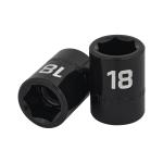 D-7418-M | Dado cuadro 1/2' de impacto 6 puntas de 18 mm, Truper
