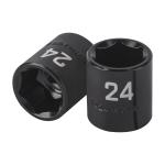 D-7424-M | Dado de impacto de 24 mm, 6 puntas, cuadro 1/2', Truper