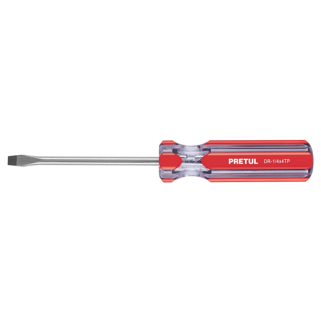 DR-1/4X4TP | Desarmador plano 1/4 x 4' mango de PVC, Pretul