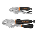 DUO-PPT | Juego de dos pinzas de presión curvas mango de vinil, Truper