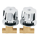 E-652 | Juego 2 llaves empotrar, regadera, soldables, cubo, Basic