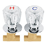 E-652A | Juego 2 llaves empotrar, regadera, soldables, acrílico,Basic