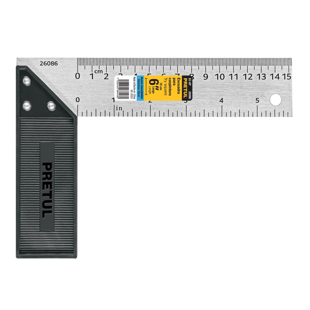 EC-6P | Escuadra 6' para carpintero, Pretul