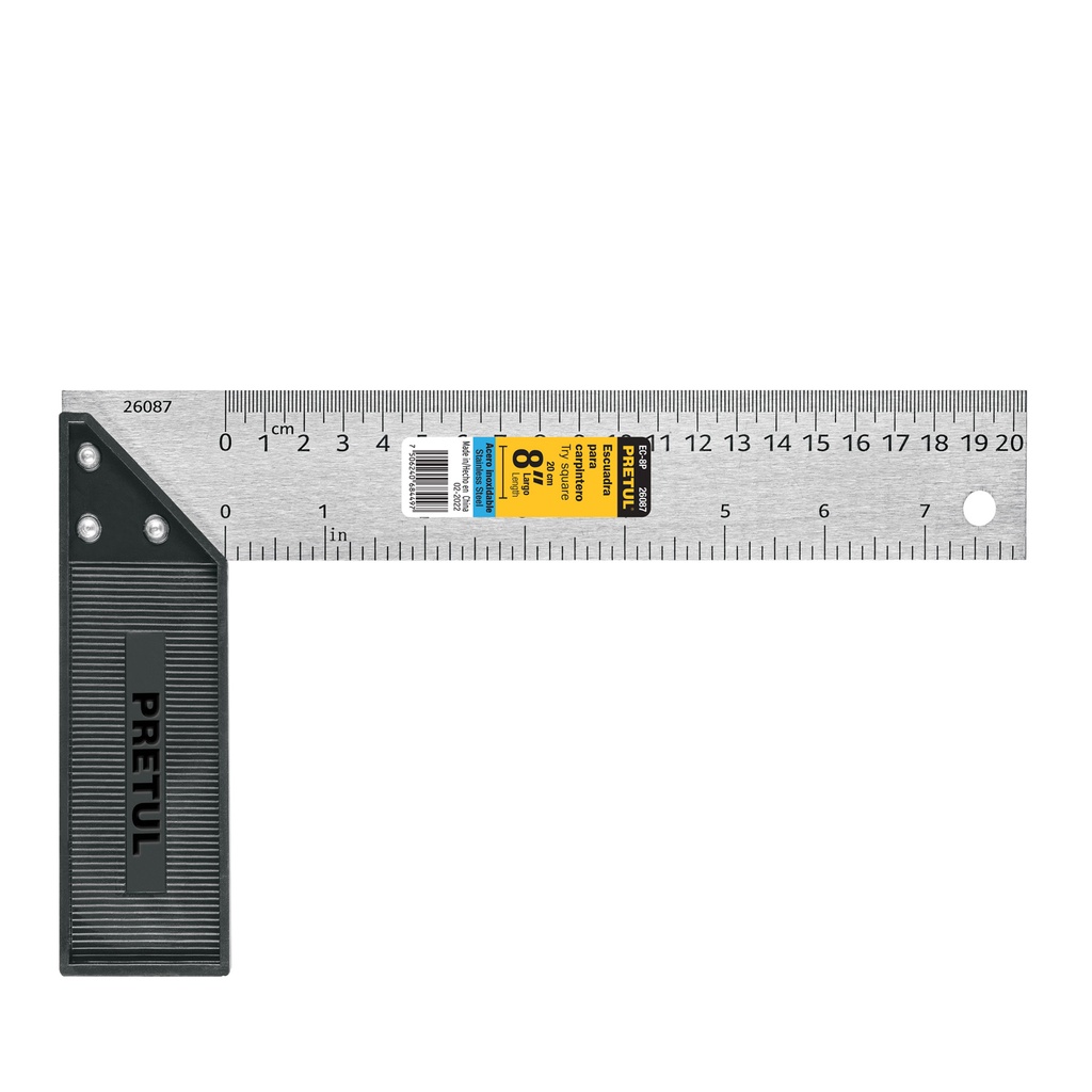EC-8P | Escuadra 8' para carpintero, Pretul