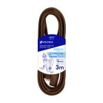 ED-3C | Extensión eléctrica doméstica 3 m café con clavija plana