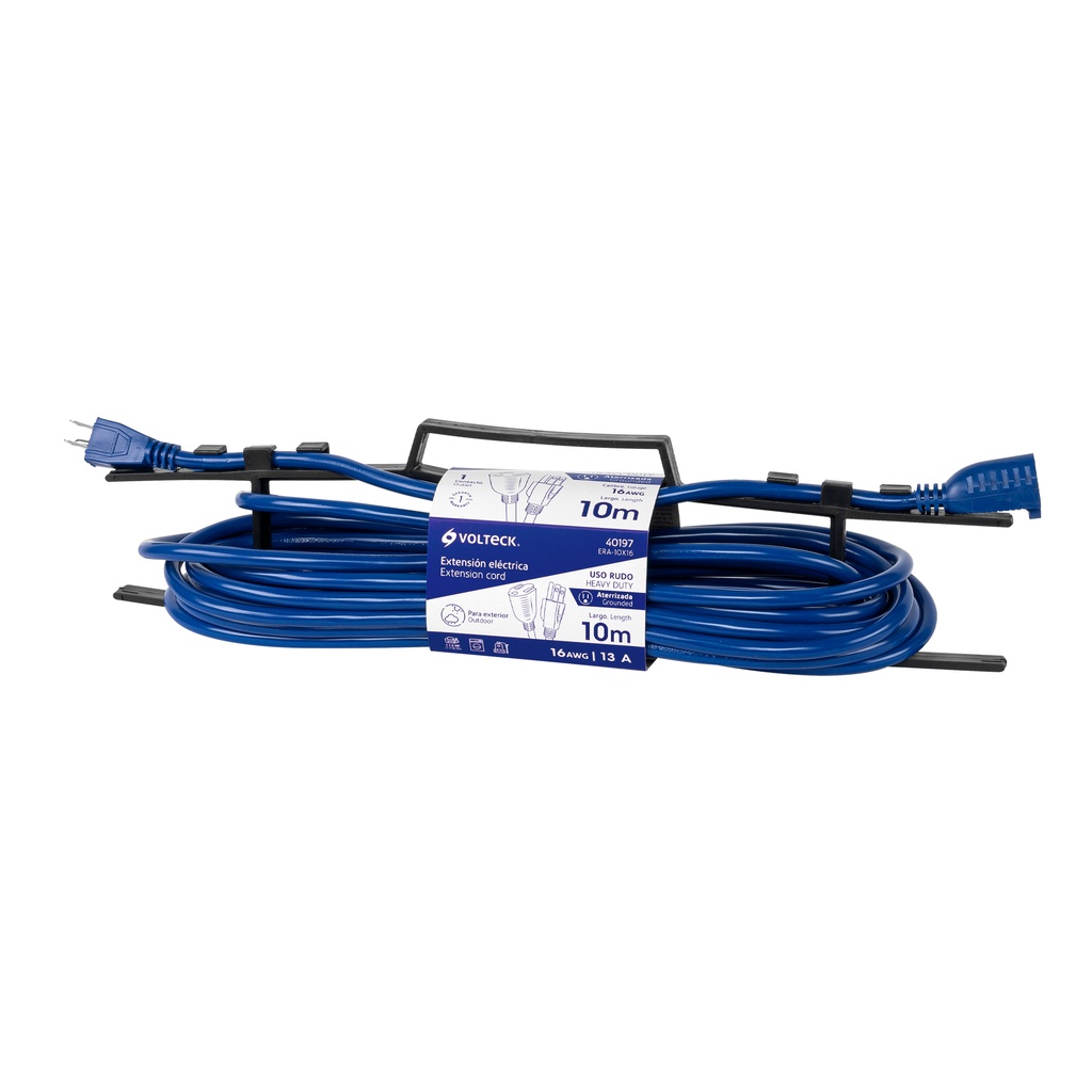 ERA-10X16 | Extensión de uso rudo aterrizada 10 m calibre 16, Volteck