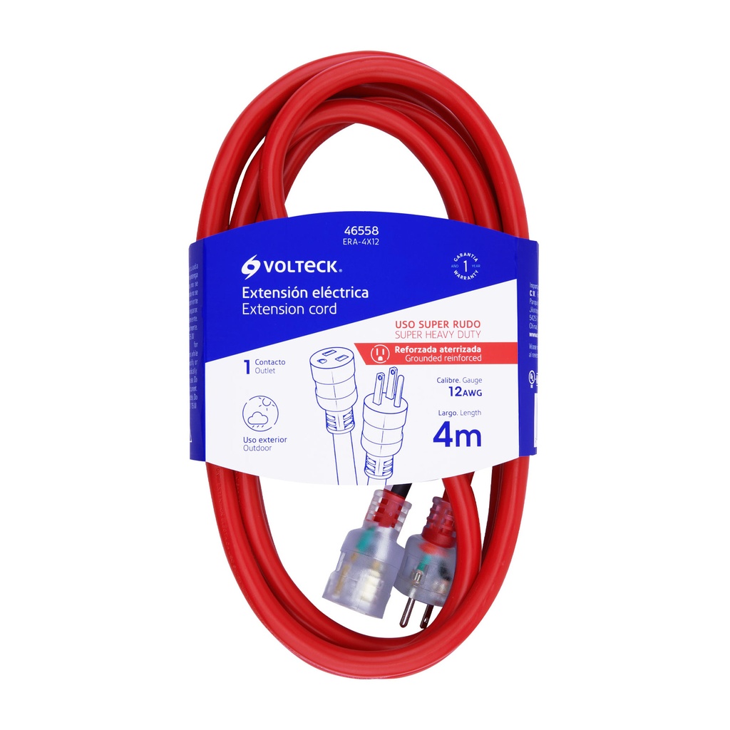 ERA-4X12 | Extensión reforzada aterrizada 4 m calibre 12, Volteck