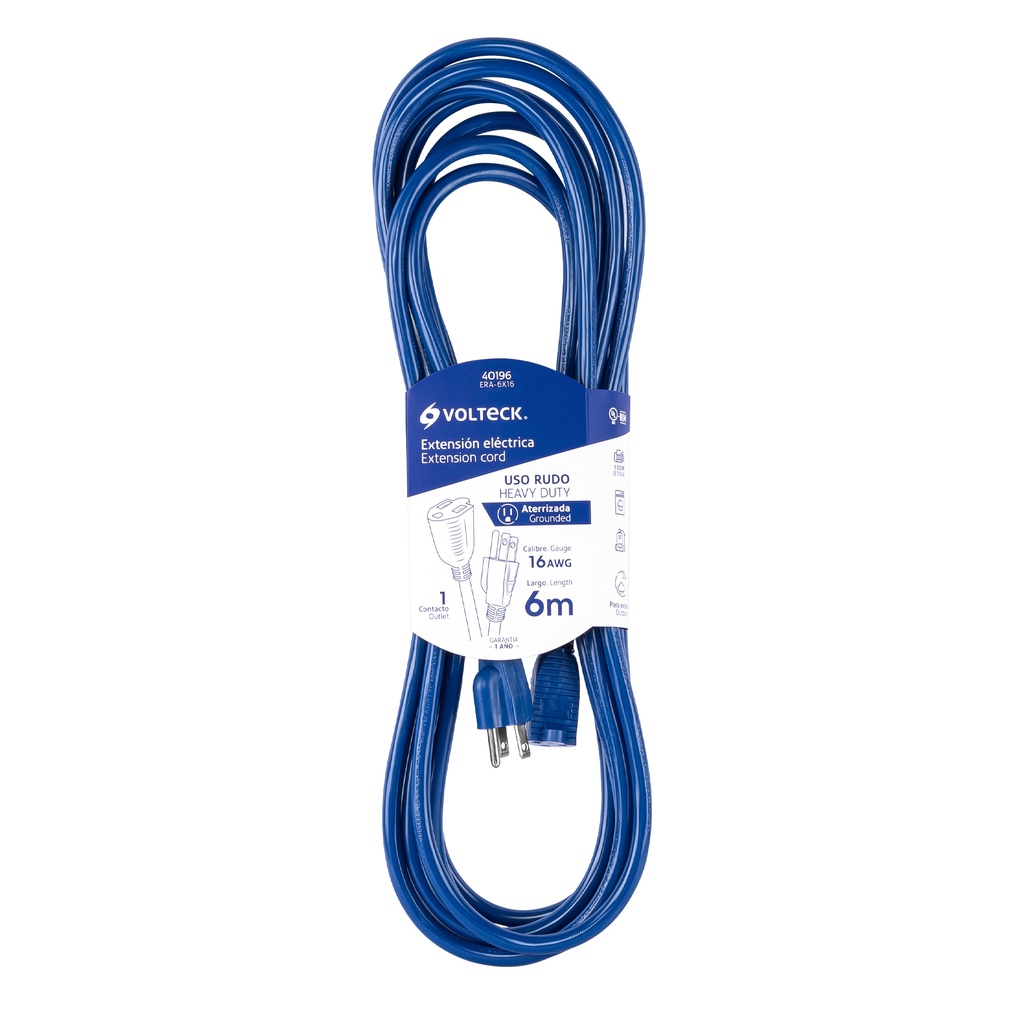 ERA-6X16 | Extensión de uso rudo aterrizada 6 m calibre 16, Volteck