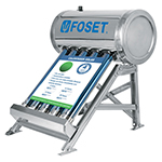 EX-CALE-S | Exhibidor con maqueta de calentador de agua solar, Foset