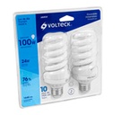 F-24EX2 | Pack 2 lámparas espiral T4 24 W luz de día, blíster, Volteck