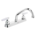 F-317I | Mezcladora 8' p/fregadero, cuello corto, manerales cono