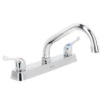 F-317P | Mezcladora 8' p/fregadero, cuello corto, manerales palanca