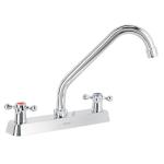 F-318E | Mezcladora 8' p/fregadero, cuello largo, manerales cruceta