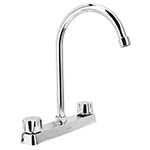 F-320 | Mezcladora curva 8' p/fregadero, manerales hex cart cerámico