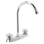 F-320A | Mezcladora 8' p/fregadero, cuello curvo, manerales acrílico