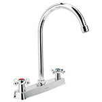 F-320E | Mezcladora 8' p/fregadero, cuello curvo, manerales cruceta