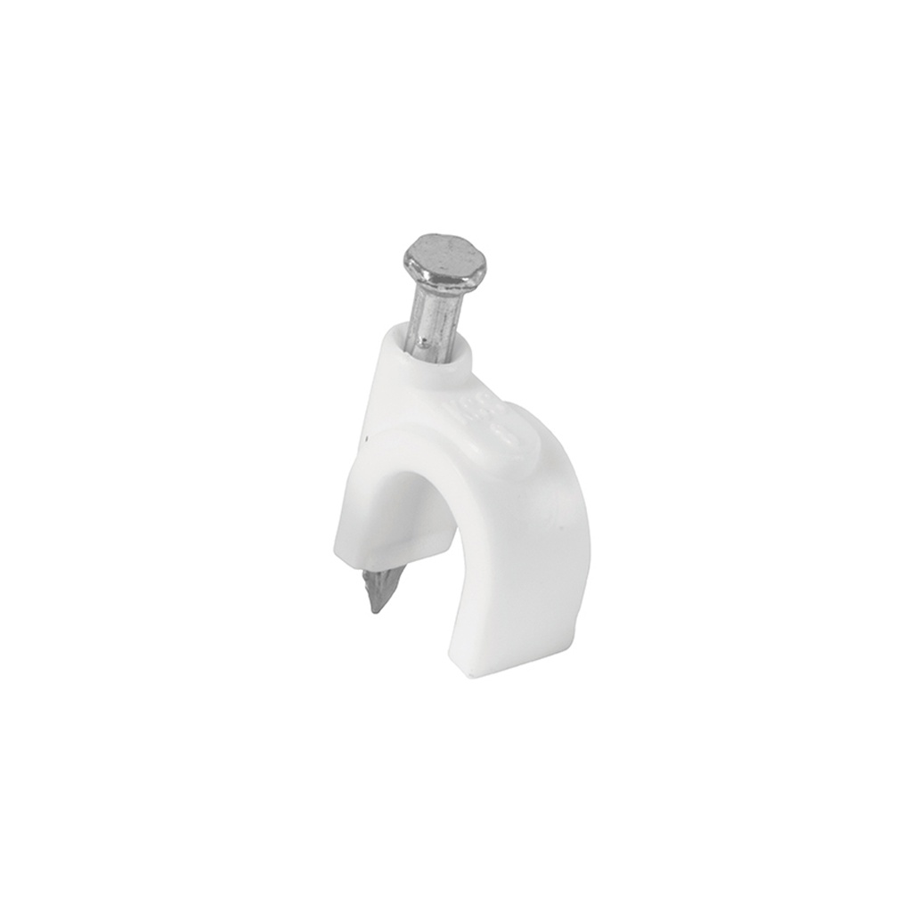 GCU-6BG | Bolsa con 500 grapas blancas de 6 mm para cable redondo