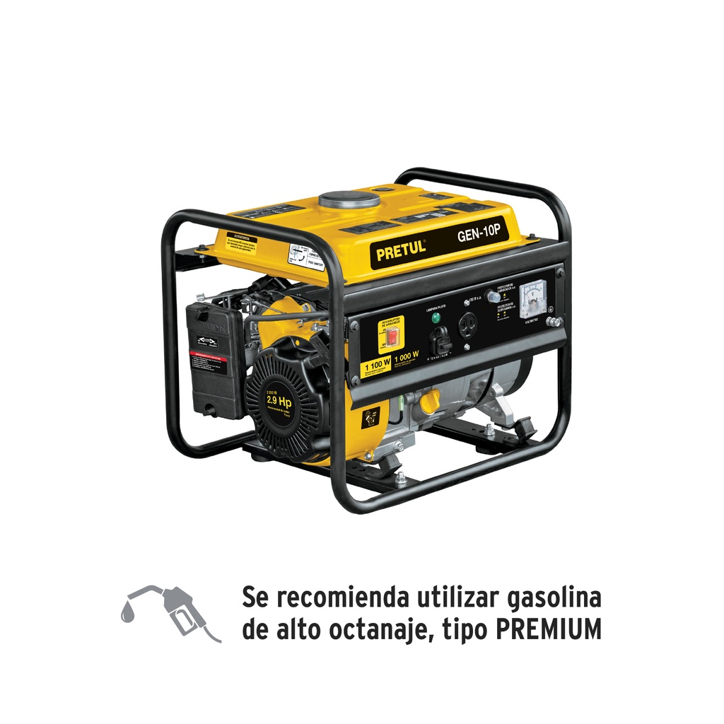 GEN-10P | Generador portátil 1.1 kW motor a gasolina, Pretul