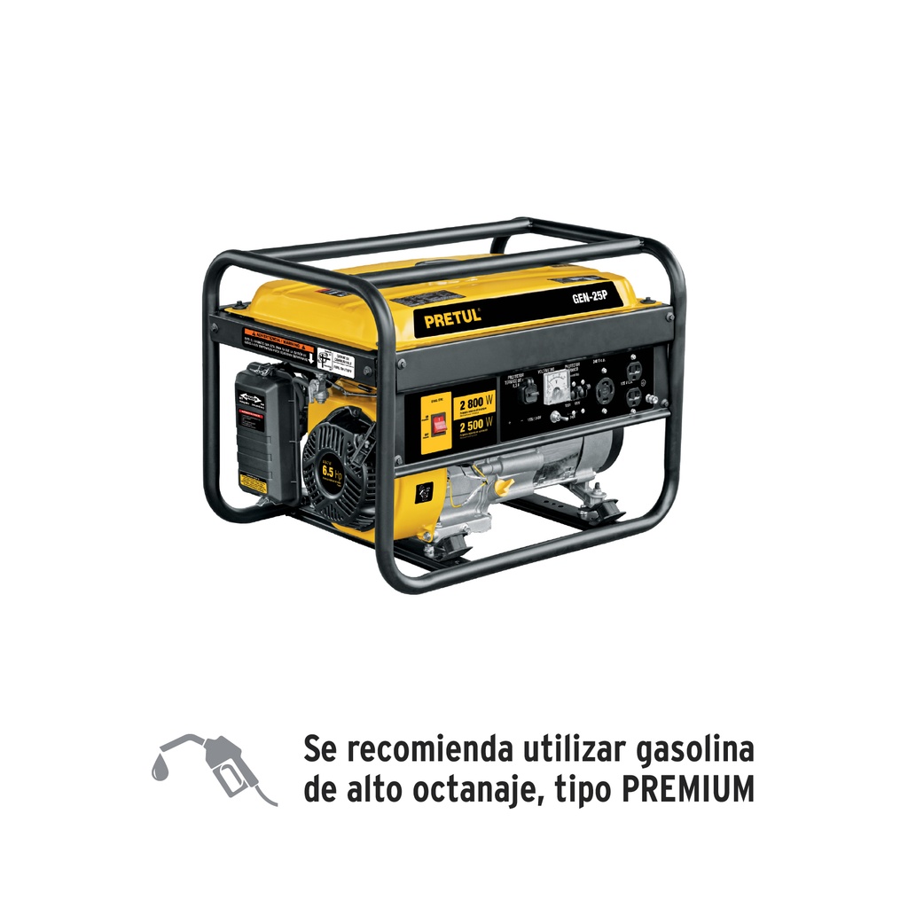 GEN-25P | Generador portátil 2.8 kW motor a gasolina, Pretul