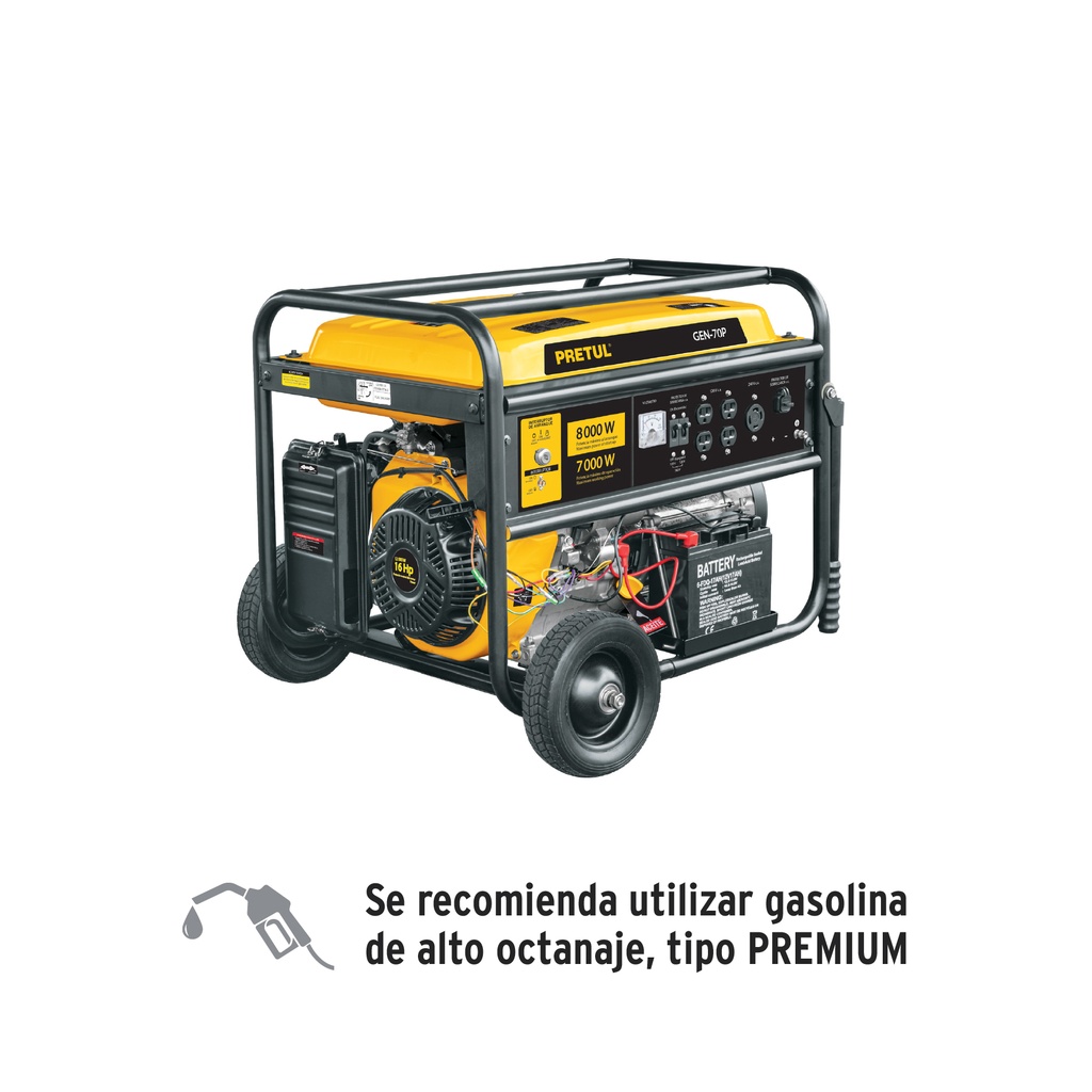 GEN-70P | Generador portátil 8 kW motor a gasolina, Pretul