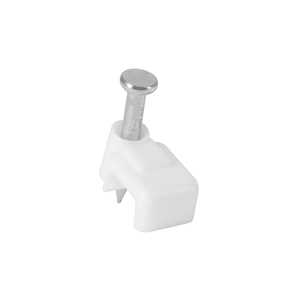 GPL-5BG | Bolsa con 500 grapas blancas de 3 X 6 mm para cable plano