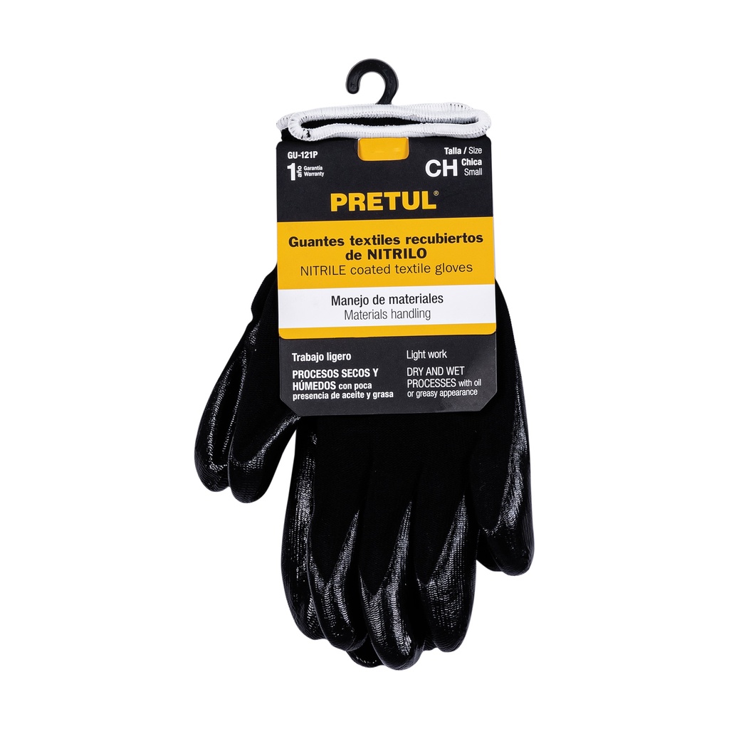 GU-121P | Guantes de nylon recubiertos de nitrilo, CH, Pretul