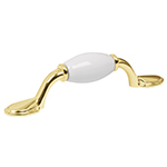 JAL-0651 | Jaladera metálica de 76 mm latón brillante, inserto cerámico