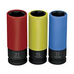 JDI-1/2X3MP | Juego 3 dados largos 1/2' impacto protección plástica 6p mm