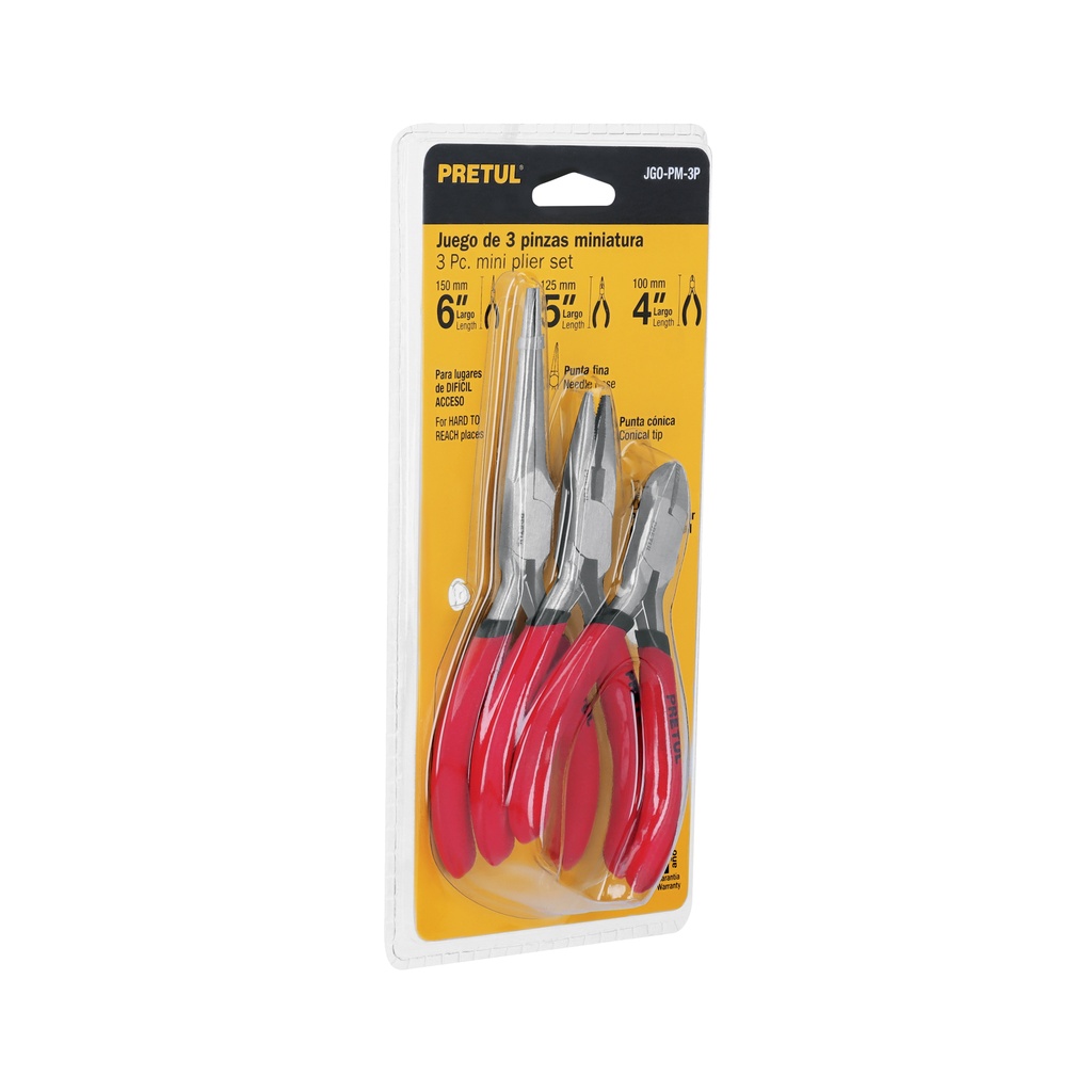 JGO-PM-3P | Juego de 3 mini pinzas, Pretul