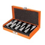 JPT-3/8X10 | Juego de 10 dados cuadro 3/8' punta torx, estuche metálico