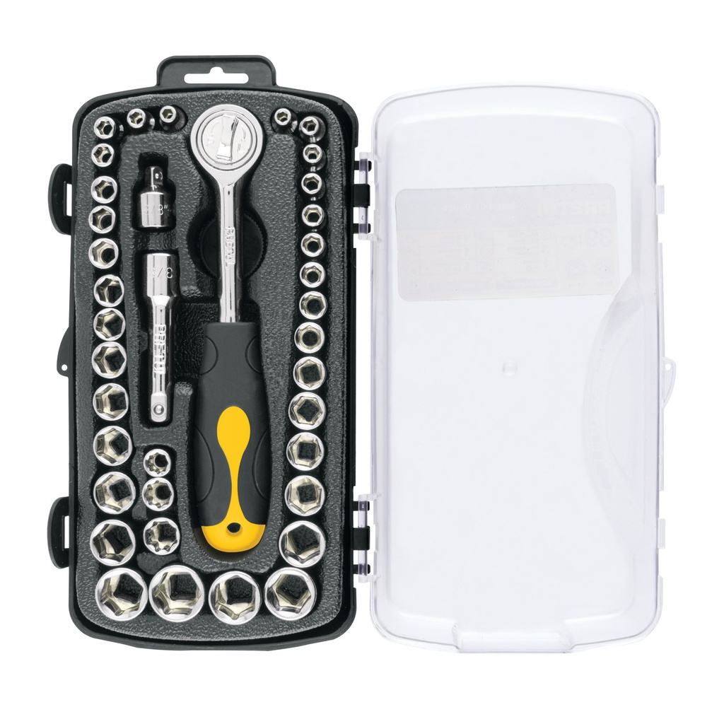 JUDA-38P | Juego de 39 herramientas 1/4' y 3/8' para mecánico, Pretul