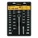 JUDA-40PB | Juego de 39 herramientas 1/4' y 3/8' para mecánico, Pretul