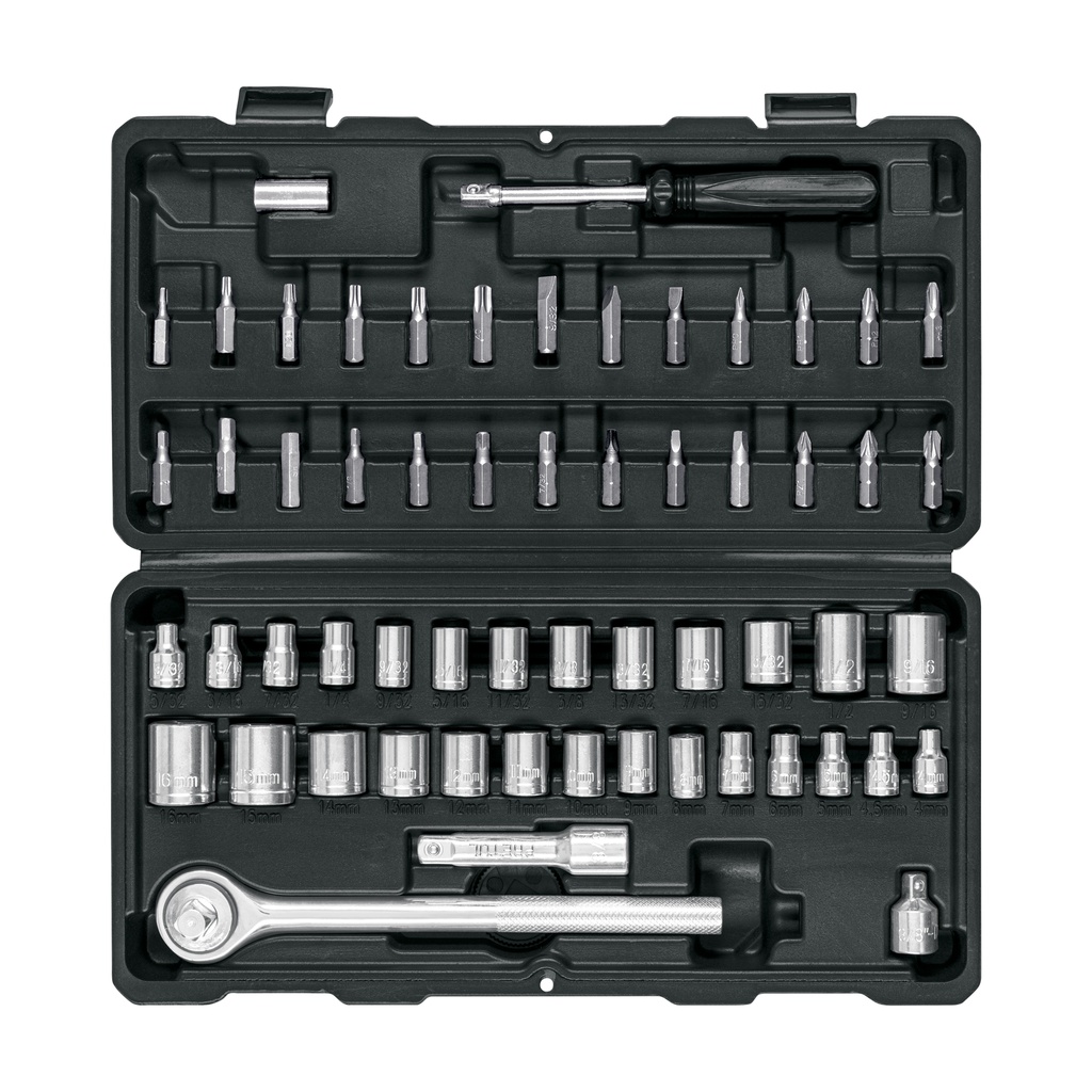 JUDA-60P | Juego de 60 herramientas 1/4' y 3/8' para mecánico, Pretul